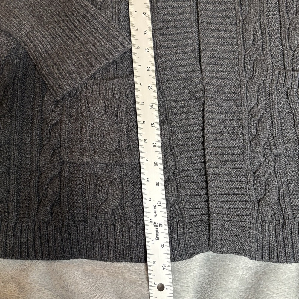 Eddie Bauer Chunky Knit Cardigan Sweater Gray Women's Size 2XL Fisherman Cotton - Picture 5 of 9